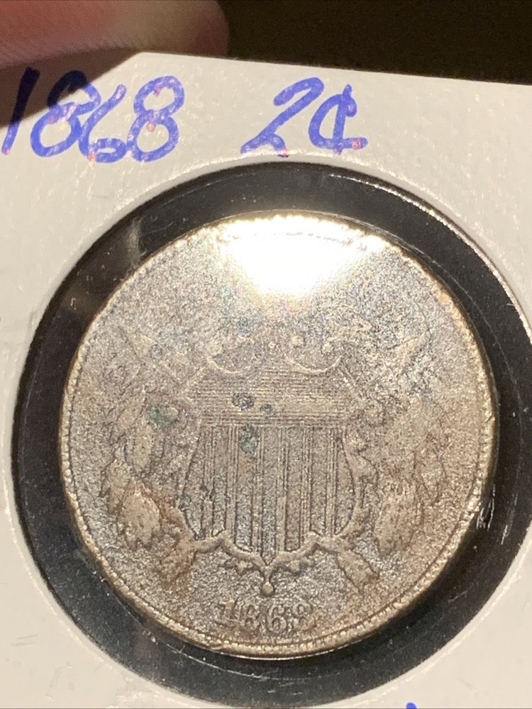 1868 Two Cent Piece 2c Better Grade VF DETAILS
