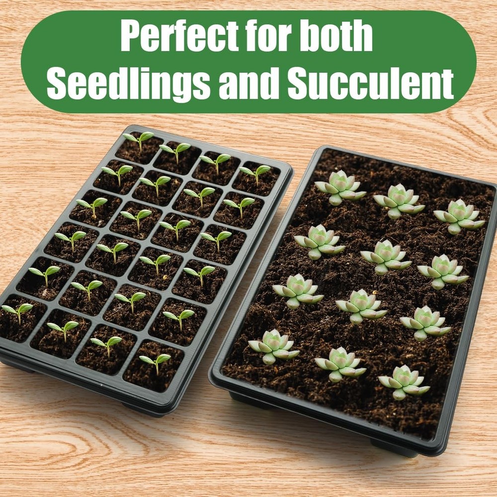 24XL Cell Seed Starter Tray with Dome-5 Pack 2'' Plug Seedling Trays(total 12...