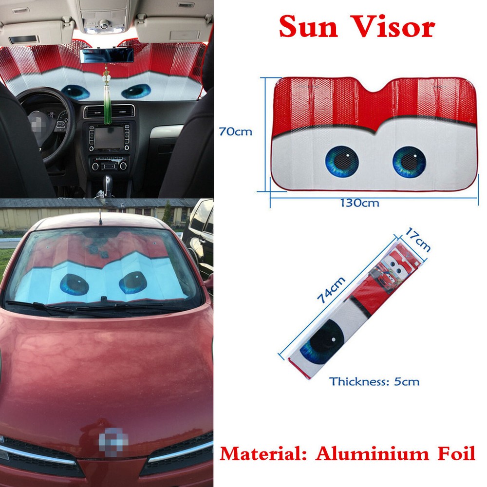 Car Cover Visor Windshield Windscreen Sun Shade UV Shield Red Big Eyes Pixar
