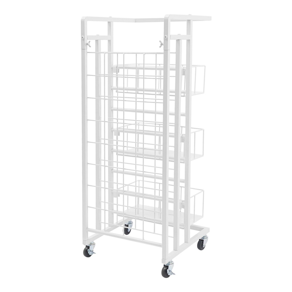 Spray Paint Rack Can Storage w/ Wheels 3 Baskets for Spray Paint Can Storage