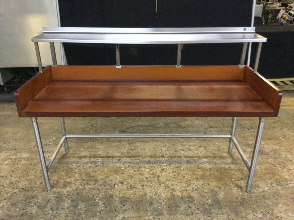 78” x 30” Bakers Bakery Prep Table With Over Shelf