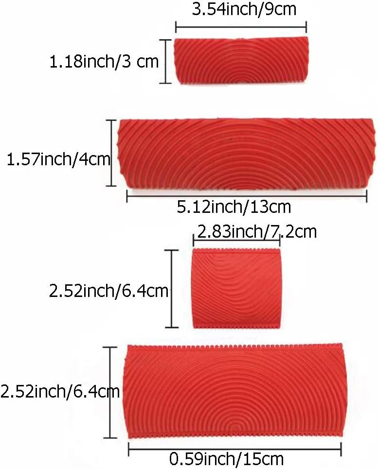 4 Piece Wood Graining,Tools Rubber Graining Tools, DIY 4 Grainers