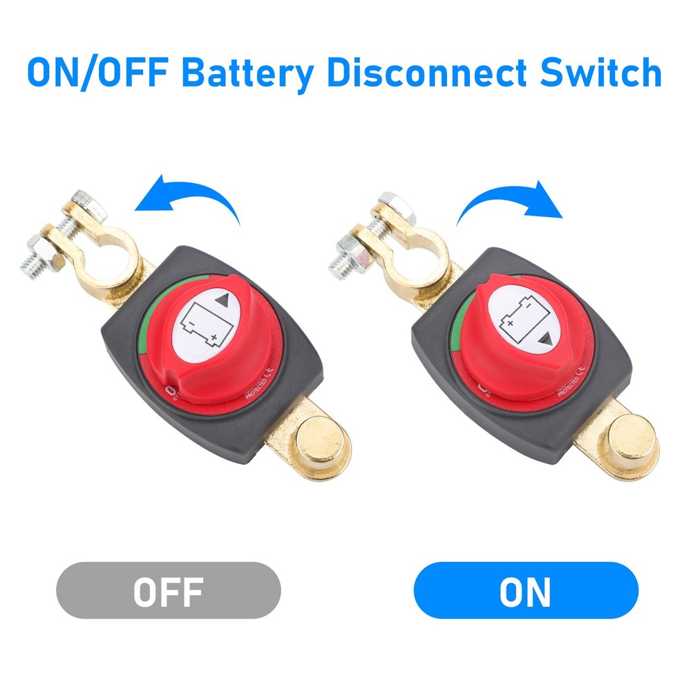 2PCS Battery Disconnect Switch 12-48V Master Battery Power Cut-Off Switch