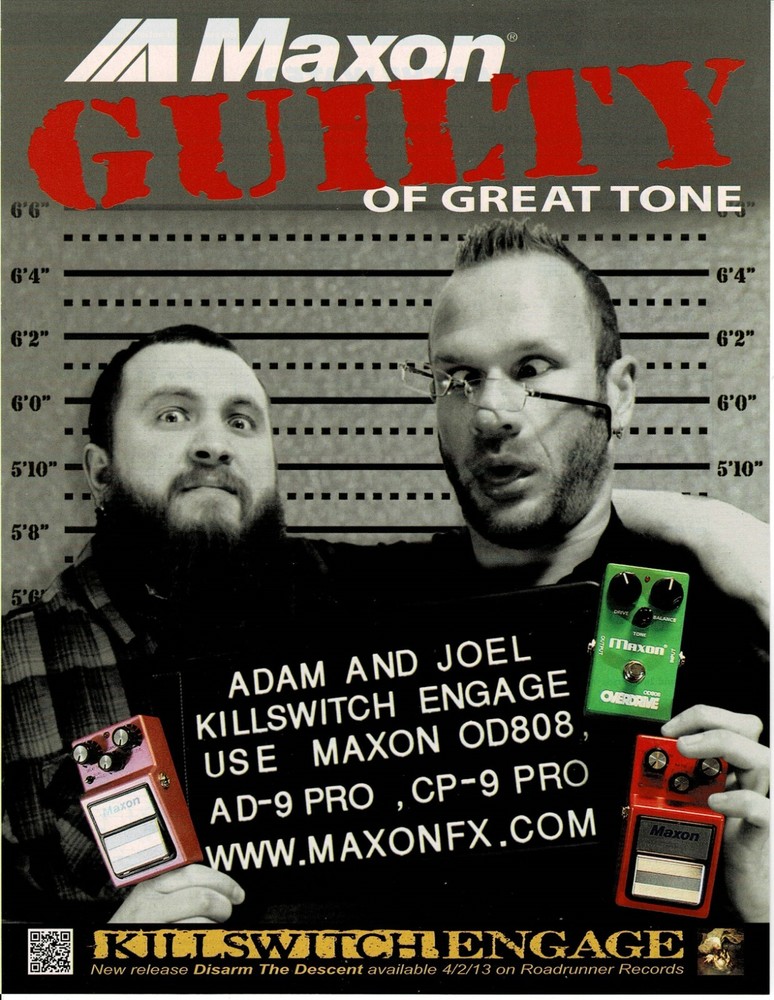 Maxon Pedals - KILLSWITCH ENGAGE - 2013 Print Advertisement
