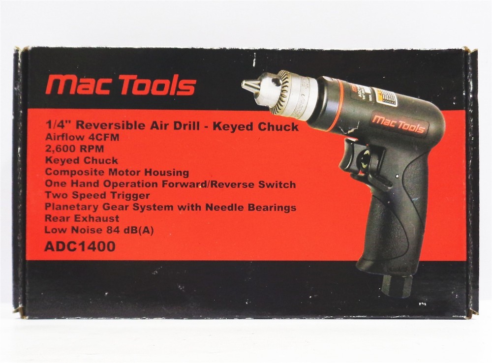 MAC Tools ADC1400 1/4" Drive Reversible Composite Keyed-Chuck Air Drill - Used