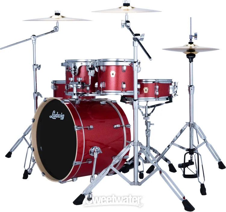 Ludwig Evolution 5-piece Complete Drum Set - Crimson Sparkle