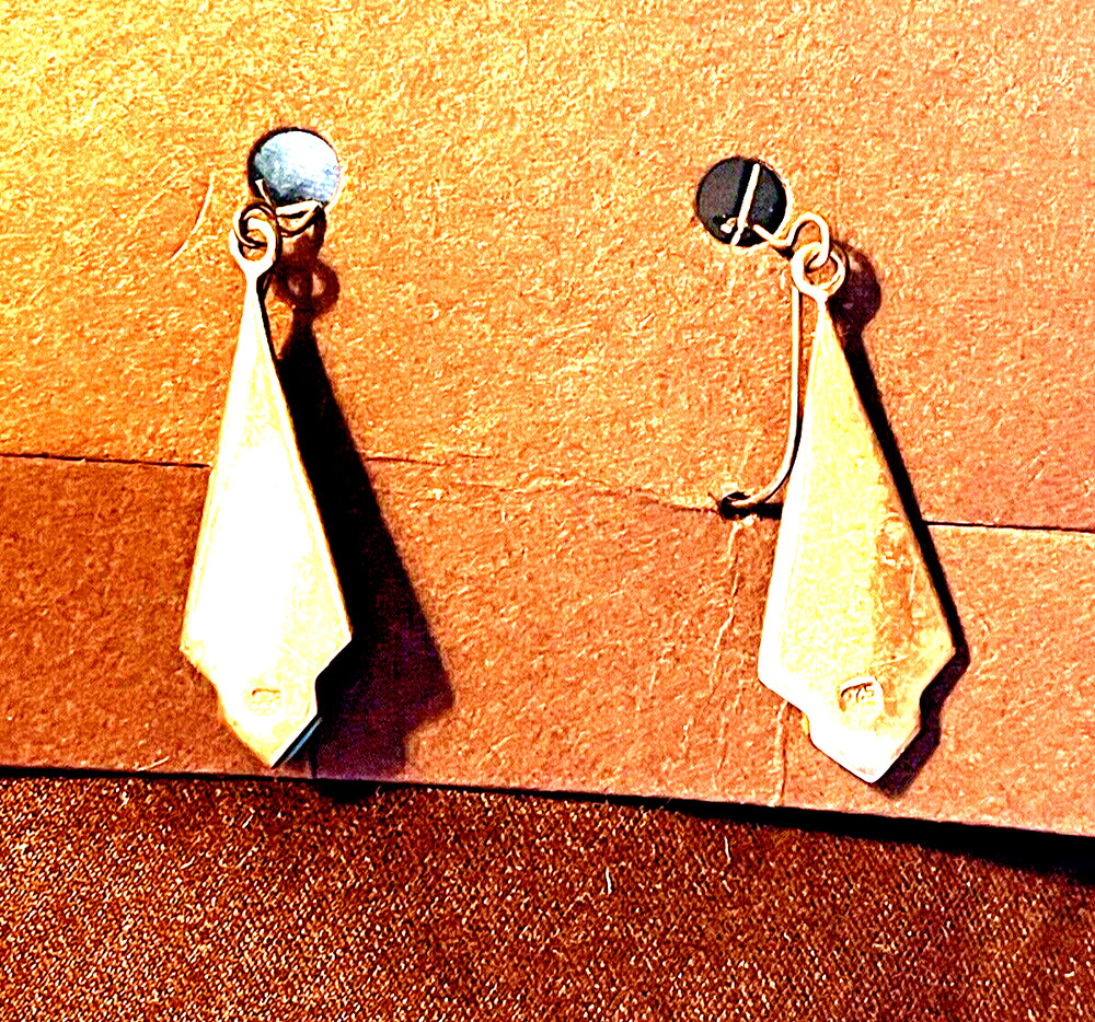 Native American Sterling Silver And Turquoise Dangle Earrings New