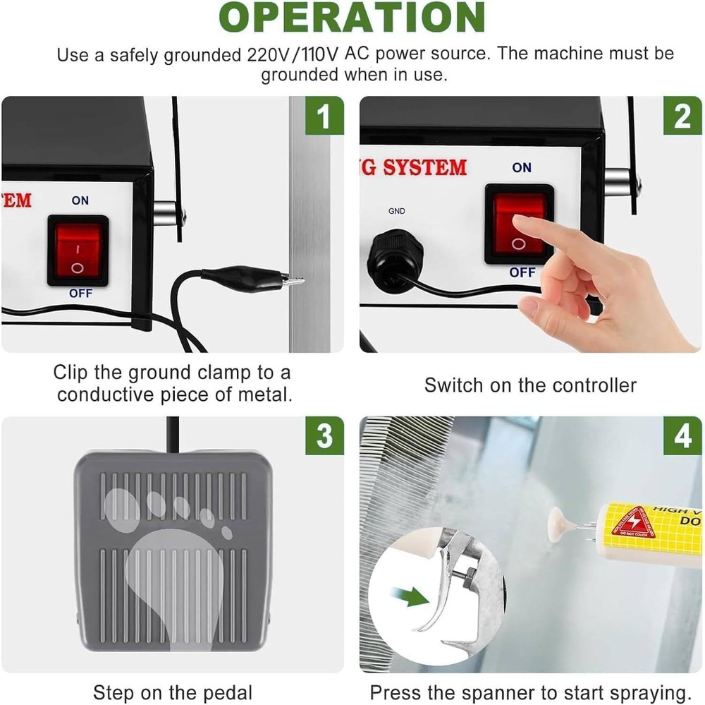 30KV Paint Gun Electrostatic Coating Tool Powder Kit Automatic Spraying Machine