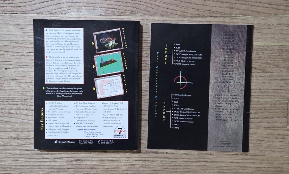 1990 2D/3D DesignCAD Reference Manuals