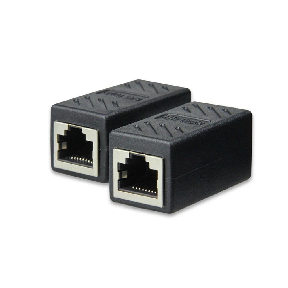 2pcs RJ45 Inline Coupler Cat6/Cat5e Ethernet Network Cable Extender Connector