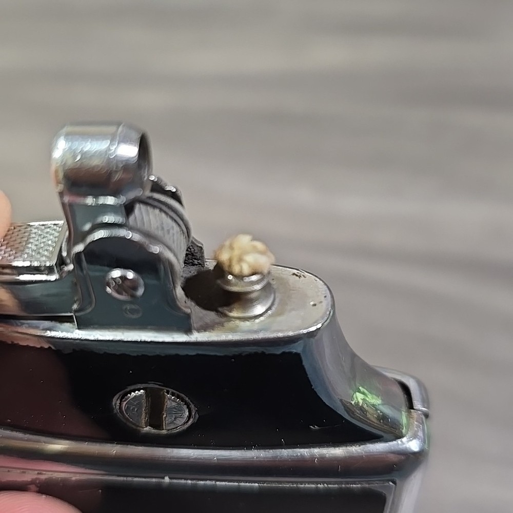 VINTAGE 1940s ART DECO RONSON MASTERCASE LIGHTER & CIGARETTE CASE BLACK Untested