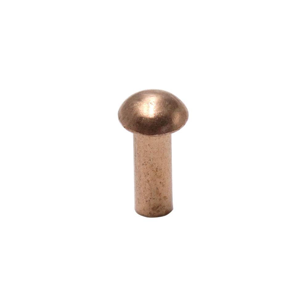 1/8" Diameter 5/16" L Shank Copper Round Head Solid Rivets Fasteners-100pcs