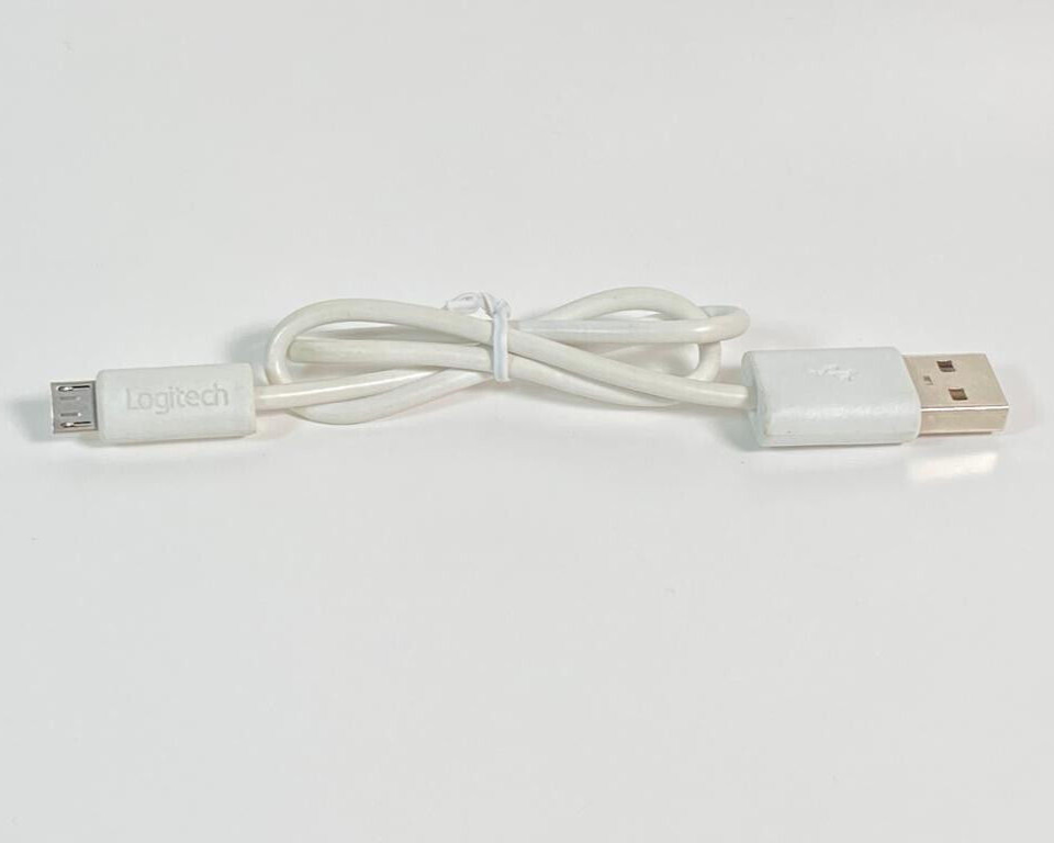 Logitech Micro USB Charging & Data Sync Cable, 16" - White