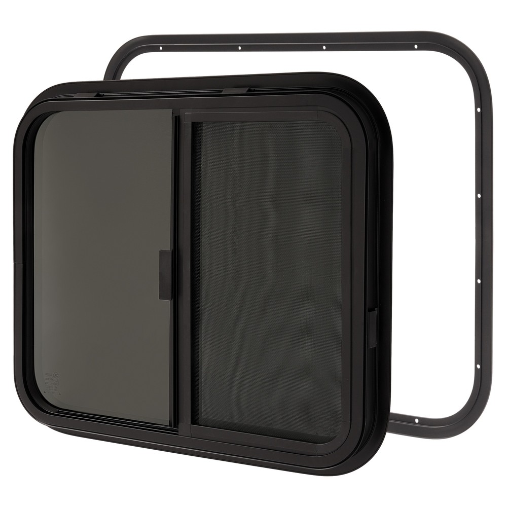 24" W X 20" H RV Window Horizontal Slide W/ Trim Ring For RV Cargo Trailer