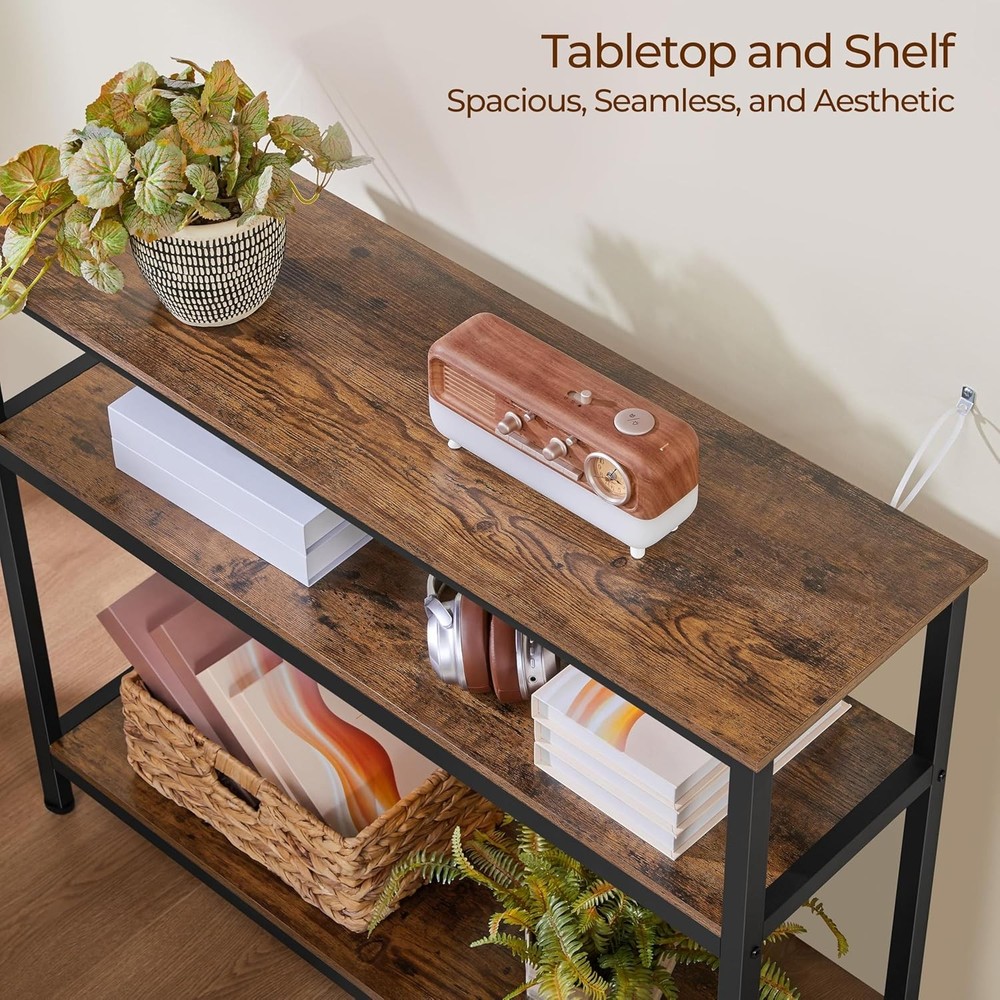 NEW Yaheetech Industrial Console Table, 3 Tier Entryway Table with Storage She