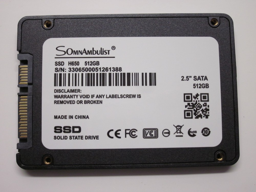 SomnAmbulist H650 512GB 2.5" SSD Internal Sata Solid State Drive