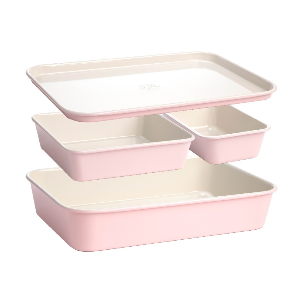 4-Piece Ceramic Nonstick Bakeware Set for Kitchen with Baking Sheet Pan, Cookie