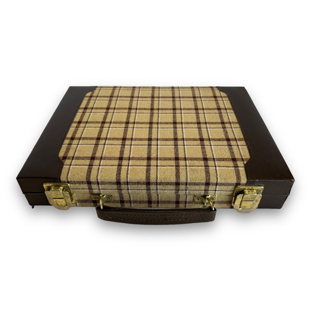 Vintage Backgammon Game Briefcase Canvas Vinyl