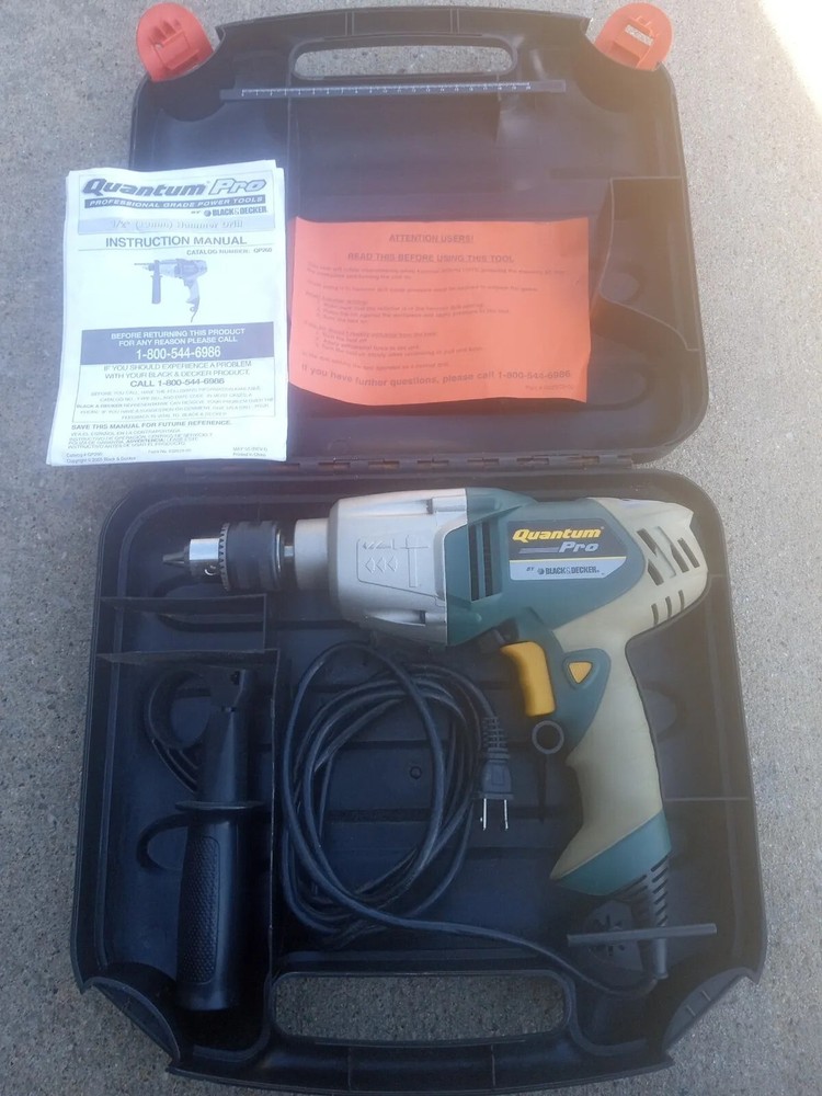 Black Decker Quantum Pro 1/2" Hammer Drill Corded Type 1 Used Once