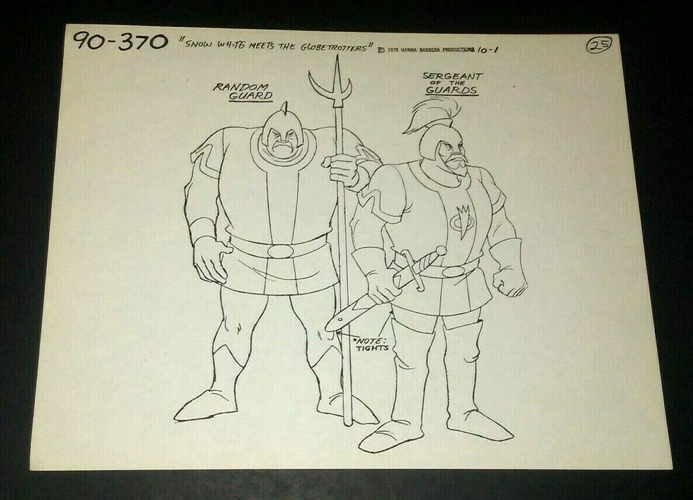 SNOW WHITE MEETS THE GLOBETROTTERS 1978 Production Studio Copy Model Sheet Page