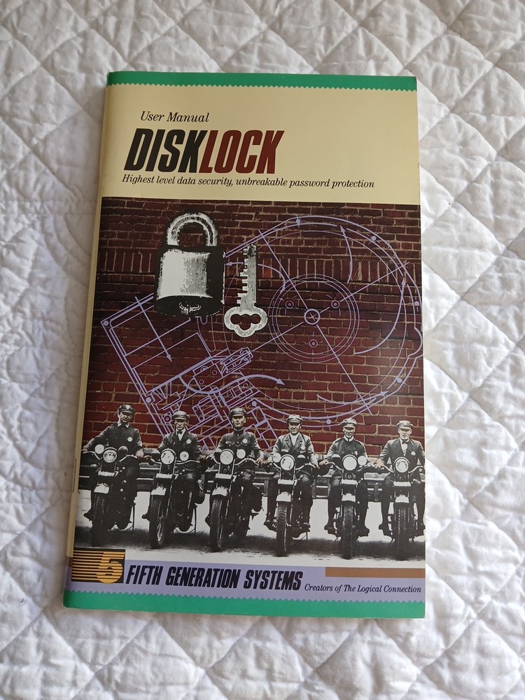 Vintage Disklock Password Protection User Manual 1990