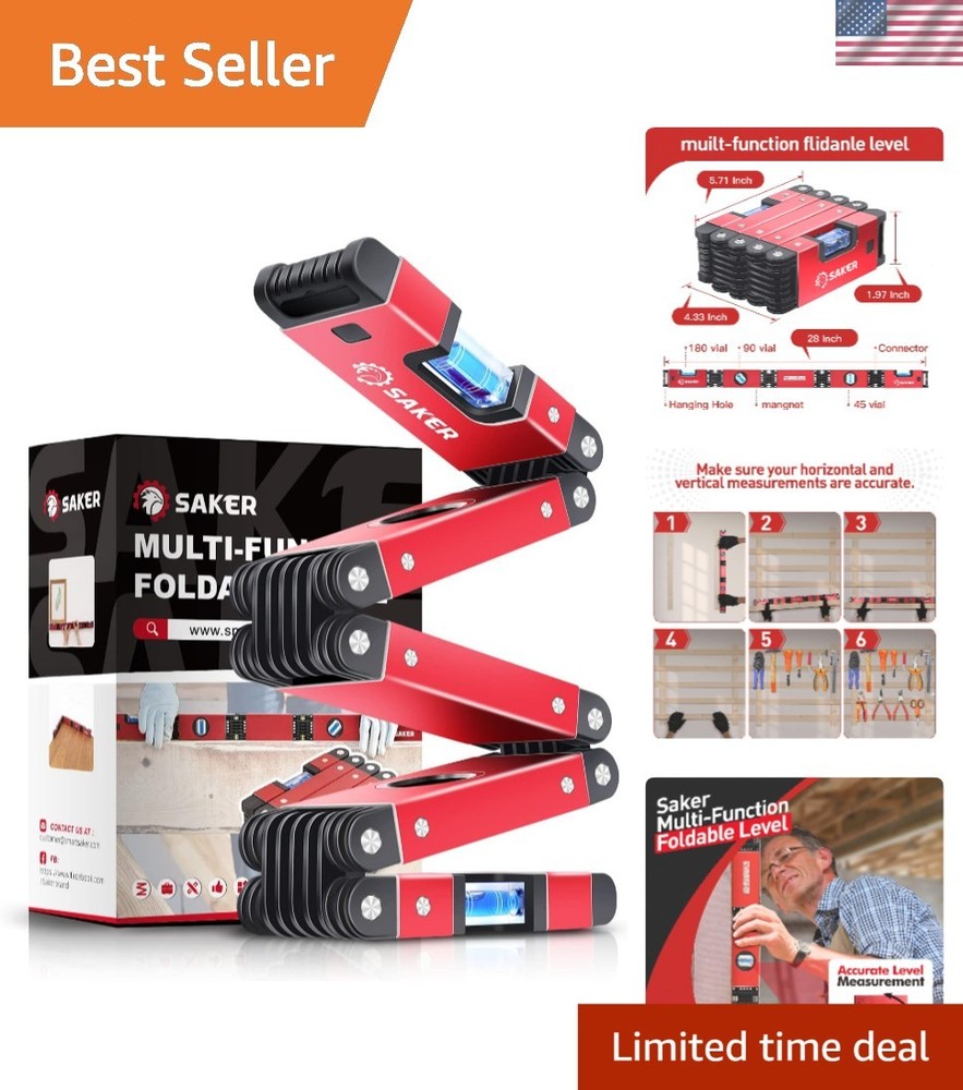 Level Tool Multi-Function Foldable 28 Inch Leveler for Precise Measurement