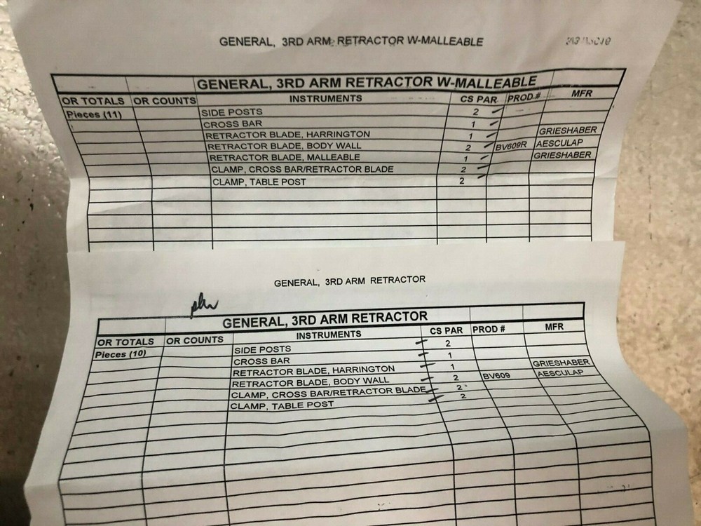 3rd ARM Surgical Retractor Set - Used