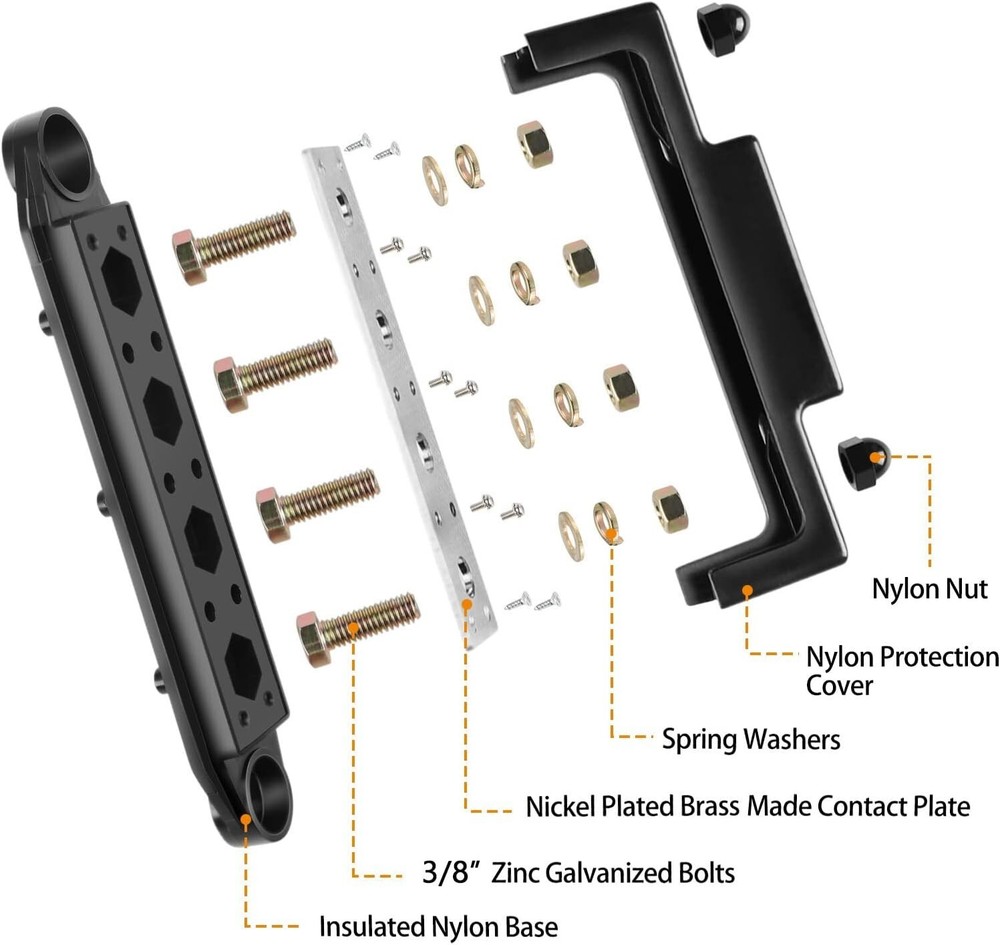 Premium 250A Bus Bar with 6 Screw Terminals - Safe Power Distribution Solution