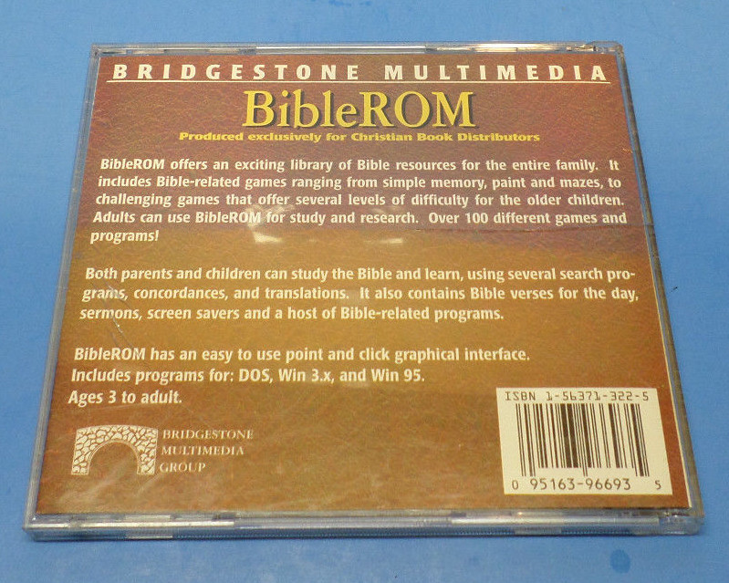 BibleRom Studies & Games (PC,CD-ROM) WIn 3.x & Win. 95