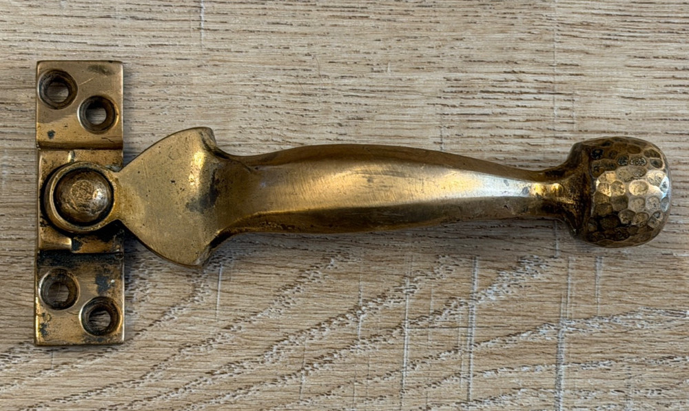 ANTIQUE SOLID BRASS CASEMENT WINDOW HANDLE RECLAIMED