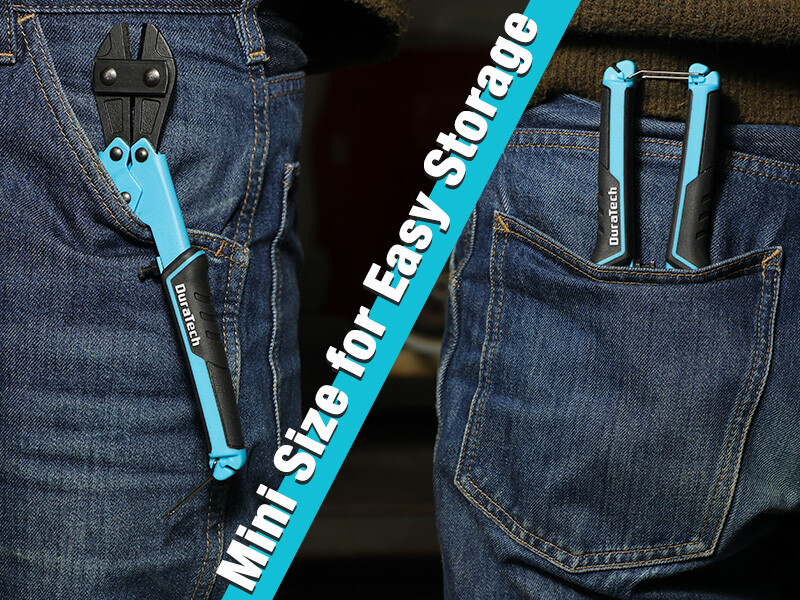DURATECH 8-inch Mini Bolt Cutter Bi-Material Ergonomic Handle Grip Security Lock