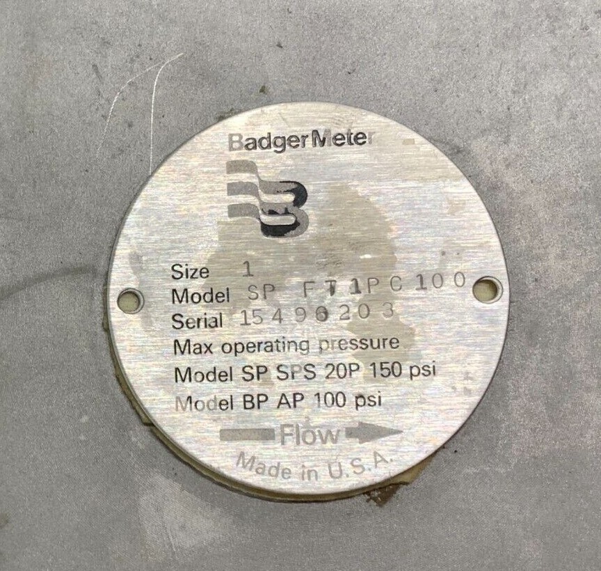 Badger Flow Meter PC100 Electromagnetic Flanged 1" SP-FT1 Ultrasonic A9B
