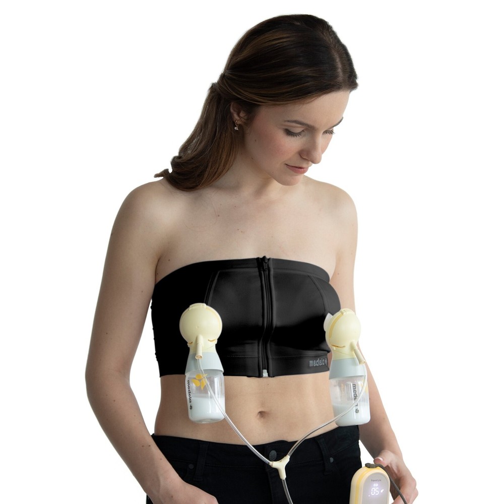 NEW - Medela EASY EXPRESSION BUSTIER for Breast Pumping (Black) Size: LARGE