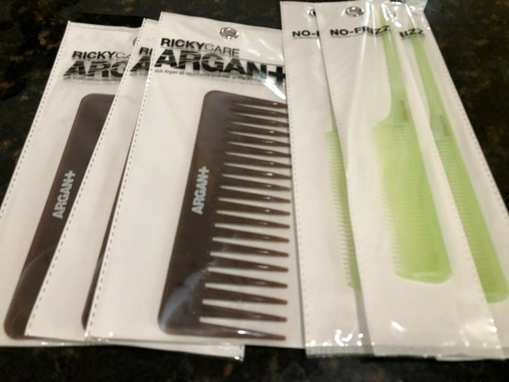 RickyCare  Combs    (3)ARGAN+    ( 3) RAT TAIL    (6 TOTAL)