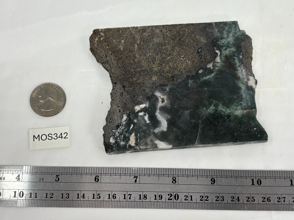Semi-translucent Moss Agate Slab Cabbing Lapidary Carving Combo Ship Avail