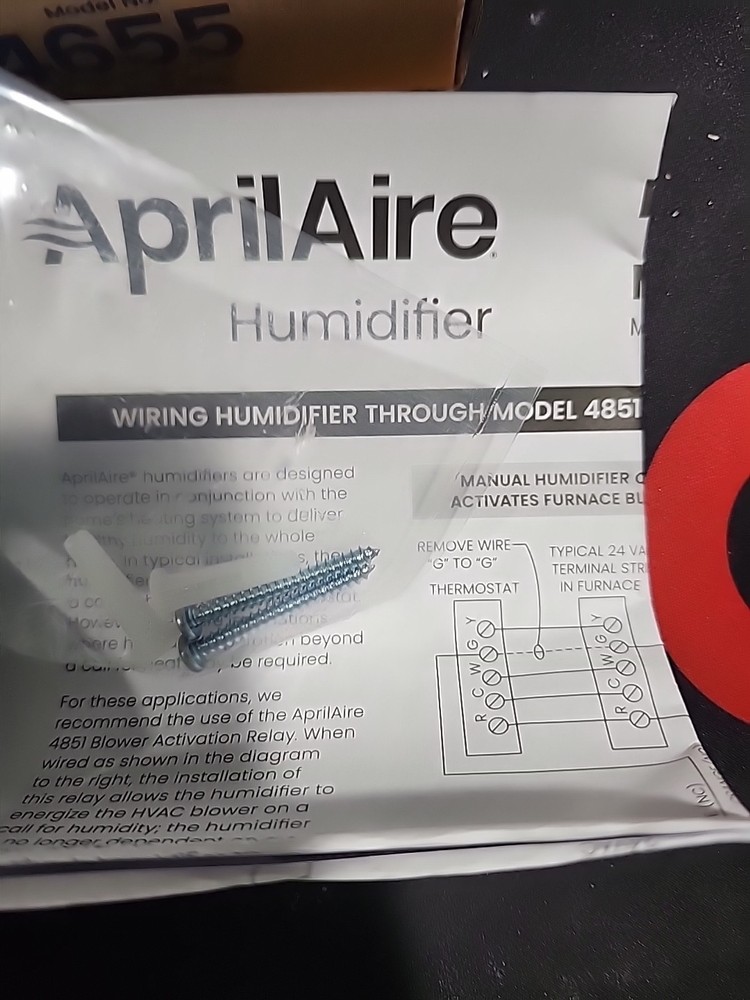Aprilaire 4655 Manual Humidifier Control - White