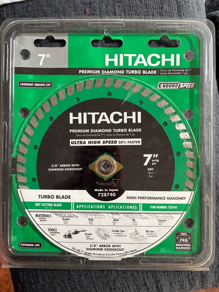 5 pack Hitachi 7" Premium Segmented Diamond Blade 728743