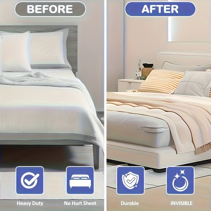 Practical Flexible Easy to Install 4PCS Invisible Reinforced Bed Sheet Fasteners
