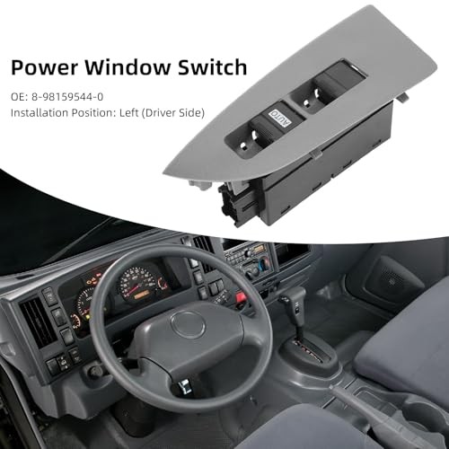 Left Driver Side Power Window Switch 8-98159544-0, Grey, Push Button, Manual,