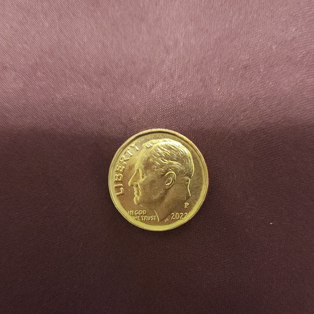 2022 P Roosevelt Dime, Blank Rim Mint Error