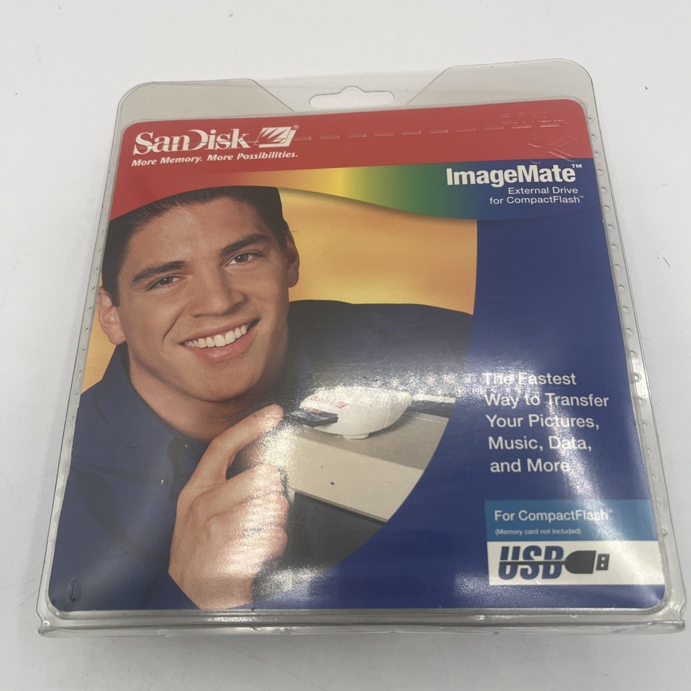 Genuine Vintage Sandisk Imagemate (SDDR-31) USB Compact Flash Card Reader NEW