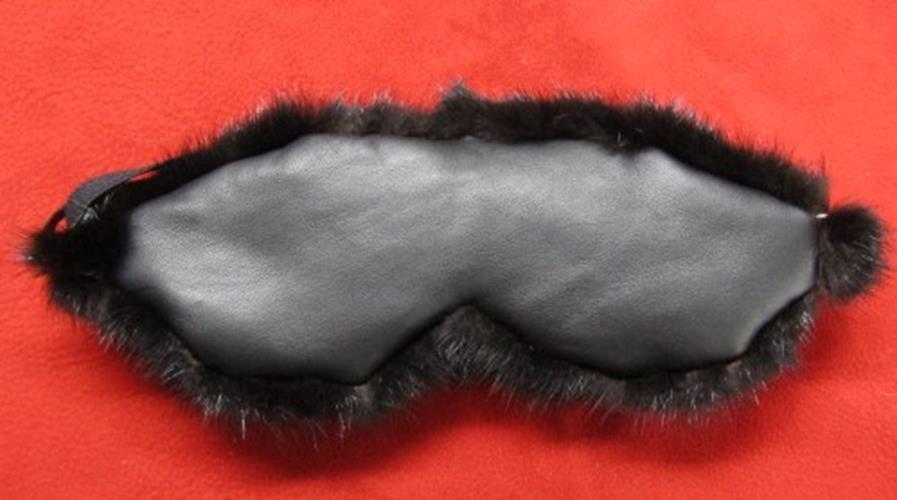 Real Black Mink Fur Sleep Mask Blindfold