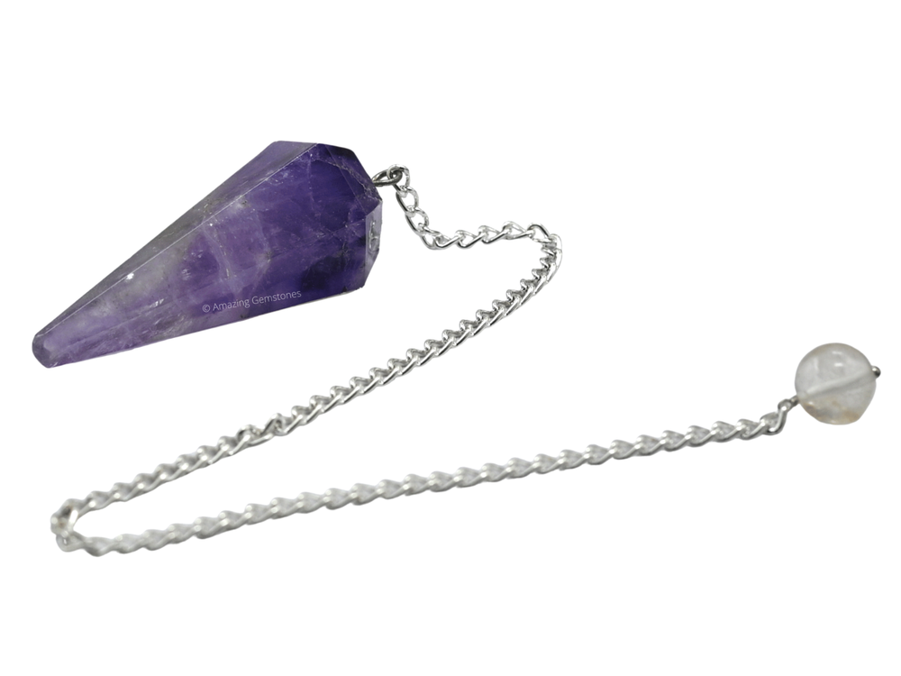 Amethyst Chevron Dowsing Crystal Pendulum