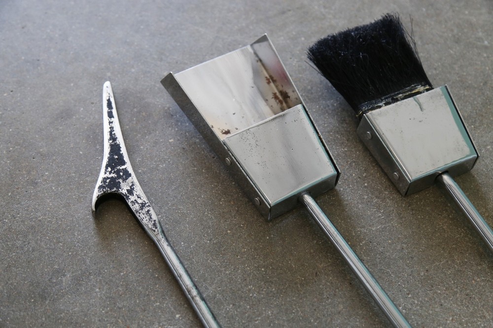 1970s Chrome and Lucite Fireplace Tools Complete Set by Alessandro Albrizzi