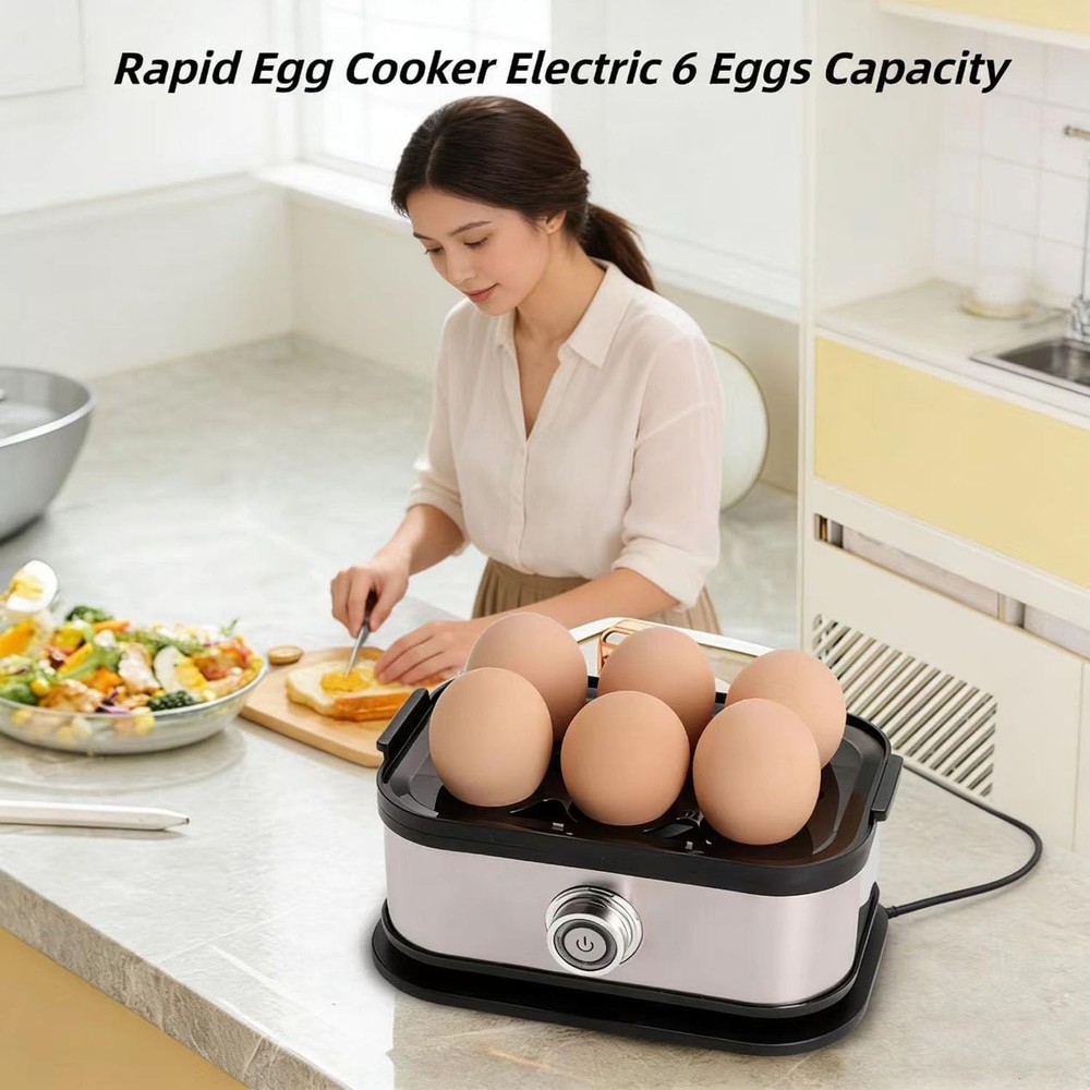 Smart Egg Cooker Multi-Function Rapid Eggs Cooker Electric 6 Egg Capacity Hard
