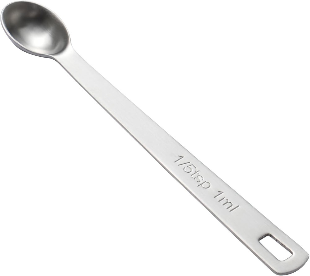 Single Tiny 1/5 Teaspoon (1/5 tsp) Stainless Steel Measuring Spoon, 1ml Mini