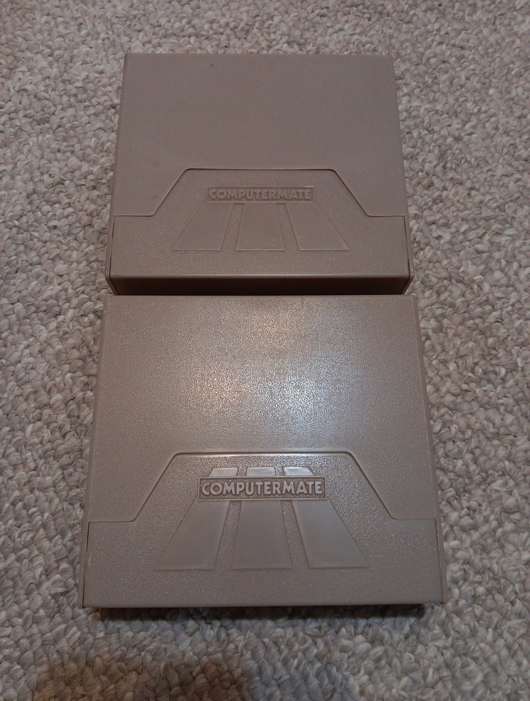 2X Computermate, Vintage 5.25" Floppy Disk Storage, Folding Container (Beige)