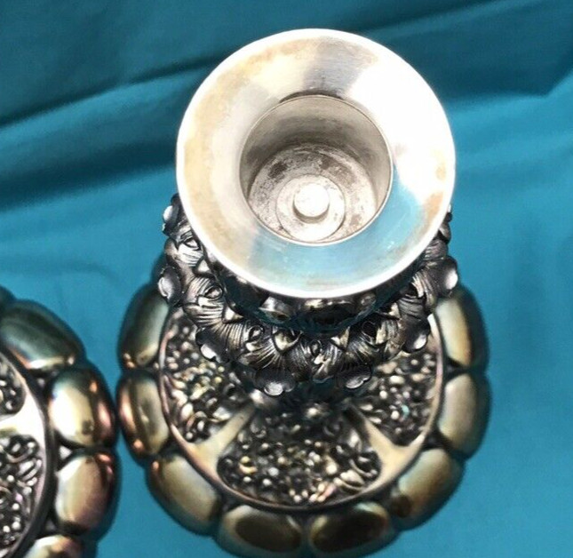 2 Pc 12" Silverplated Candlesticks Rogers & Bro ca. 1858-1898 Lovely