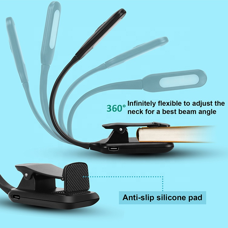 Book Light, Reading Light, Clip on Light, Reading Lamp, Rechargeable 9 LED