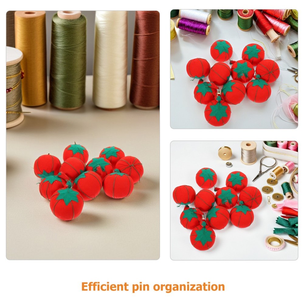 12 Pcs Simulated Tomato Sewing Kit Compact Needle Cushion Delicate